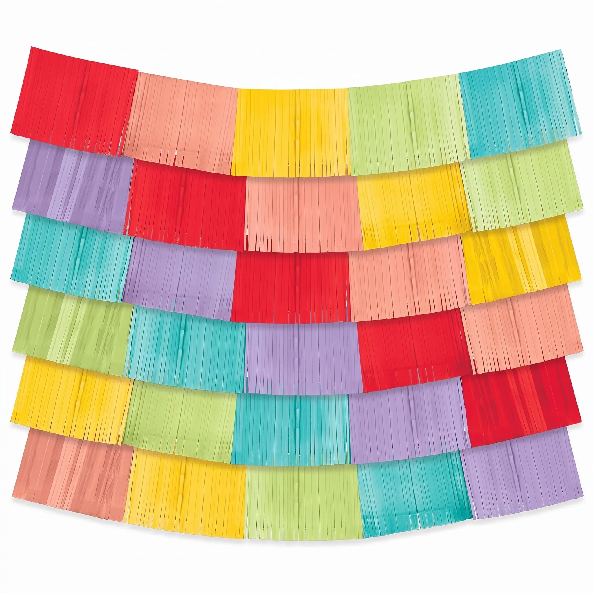 Vibrant Rainbow Fringed Backdrop Kit