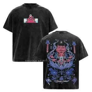 Jiraiya Vintage Washed T-Shirt, Double Sided Unisex Streetwear Tee, Anime Graphic Top Inspired By Naruto’s Legendary Sannin, Oversized Soft Cotton Unisex Streetwear, Casual Anime Apparel