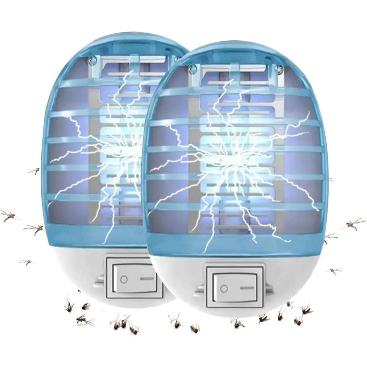 Indoor Bug Zapper, Fly Traps for Flying Insects, Electronic Insect Killer-Plug-in Mosquito Zapper with Blue Lights for Living Room, Kitchen, Bedroom, Office (2 Packs)