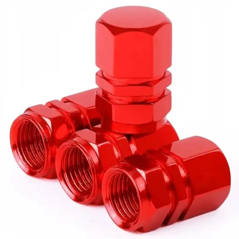 Car Tire Valve Caps, 4 Counts Universal Aluminum Alloy Tires Valves, Portable Dust Proof Tire Valves Suitable for Cars, Bicycles & Motorcycles, Tire P