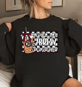 Living On Seven Brew & A Prayer Unisex Sweatshirt - Shirt, Coffee lover Shirt, Iced Coffee Lover Gift, Gift For Her, Funny Shirt