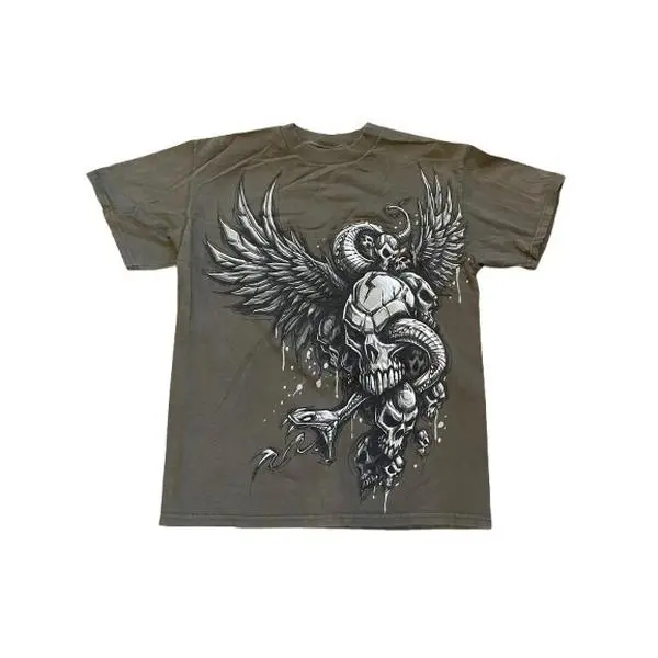 Vintage Y2K Skull Snake T-Shirt Rare Jnco Style Affliction Hypebeast Trend - Streetwear Fashion Tee Cotton Fit