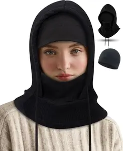 Ski Mask Balaclava with Skull Cap Beanie, Hood Scarf  Cover Hat  Gaiter Warmer for Women Men