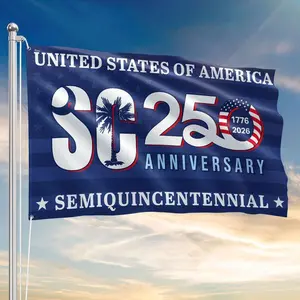 SC 250th Anniversary House Flag, 250th Semiquincentennial Flags, 4th Of July 1776-2026 Commemorative Decorative Flag, US Birthday Outdoor, Independence Day Gifts