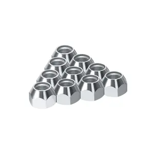 1/2-20 Lug Nuts for Trailer, Open End Acorn Lug Nuts for 1/2" Wheel Lug Studs On Boat Trailer Tires RV Truck Tire Bolt Golf Cart, 10 Zinc Plated Heat Treatment Wheel Nut, OEM Updated Anti Rust
