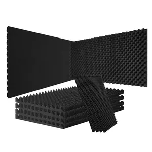 VEVOR Acoustic Foam Panels, 4 Pack 48 x 24 x 2 inches, Egg Designed Soundproof Wall Panels,Acoustic Panels,Sound Dampening Absorbing Panels for Studio Wall and Ceiling,Black