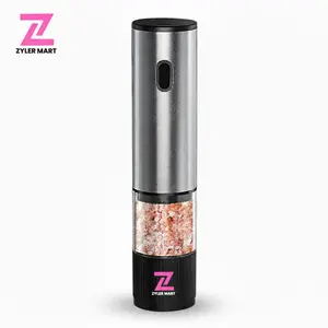 Gravity Electric Salt and Pepper Grinder Set Automatic Salt and Pepper Grinder Set with LED Light, Battery Operated, Adjustable Coarseness, Large Capacity, for Home Kitchen BBQ Seasoning Utensils