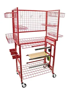 Smooth Paint Prep Cart with Masking Paper Dispenser, Steel Home Organiser Storage Racks, 30kg Load Capacity - (26506)