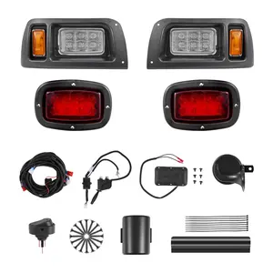 VEVOR Golf Cart Light Kit,  12 Volt, Street Legal LED Headlight and Taillight Kit with Wiring Harness, Turn Signals, Hazard Light, Switch Horn, Brake Pad, Zip Ties, ABS Housing, for Club Car DS 1993-Up