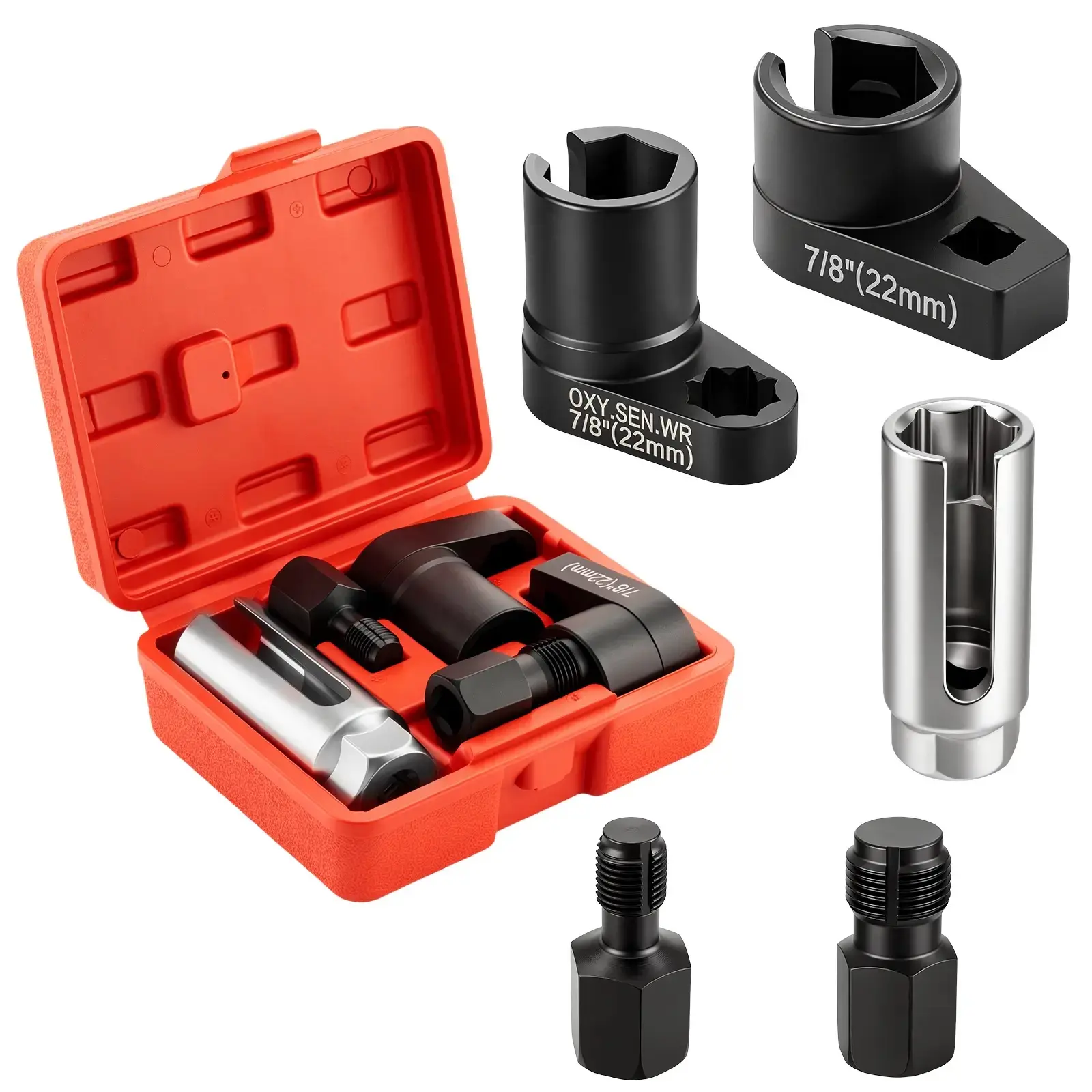 GJANSH 1PC/5PCS Forged O2 Oxygen Sensor Socket & Thread Chaser Set – Automotive Tool for Sensor Removal，fathersdaygift