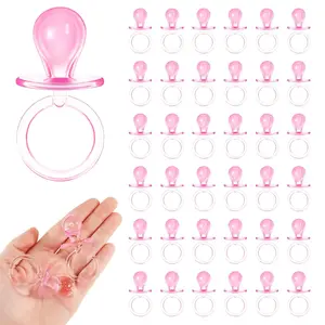 36 Pieces Acrylic Pacifiers for Baby Shower Games Girl, 2.5'' Baby Shower Pacifiers, Bulk Pacifier for Hunt Games, Gender Reveal Table Scatter, Party Favors Decoration(Pink)