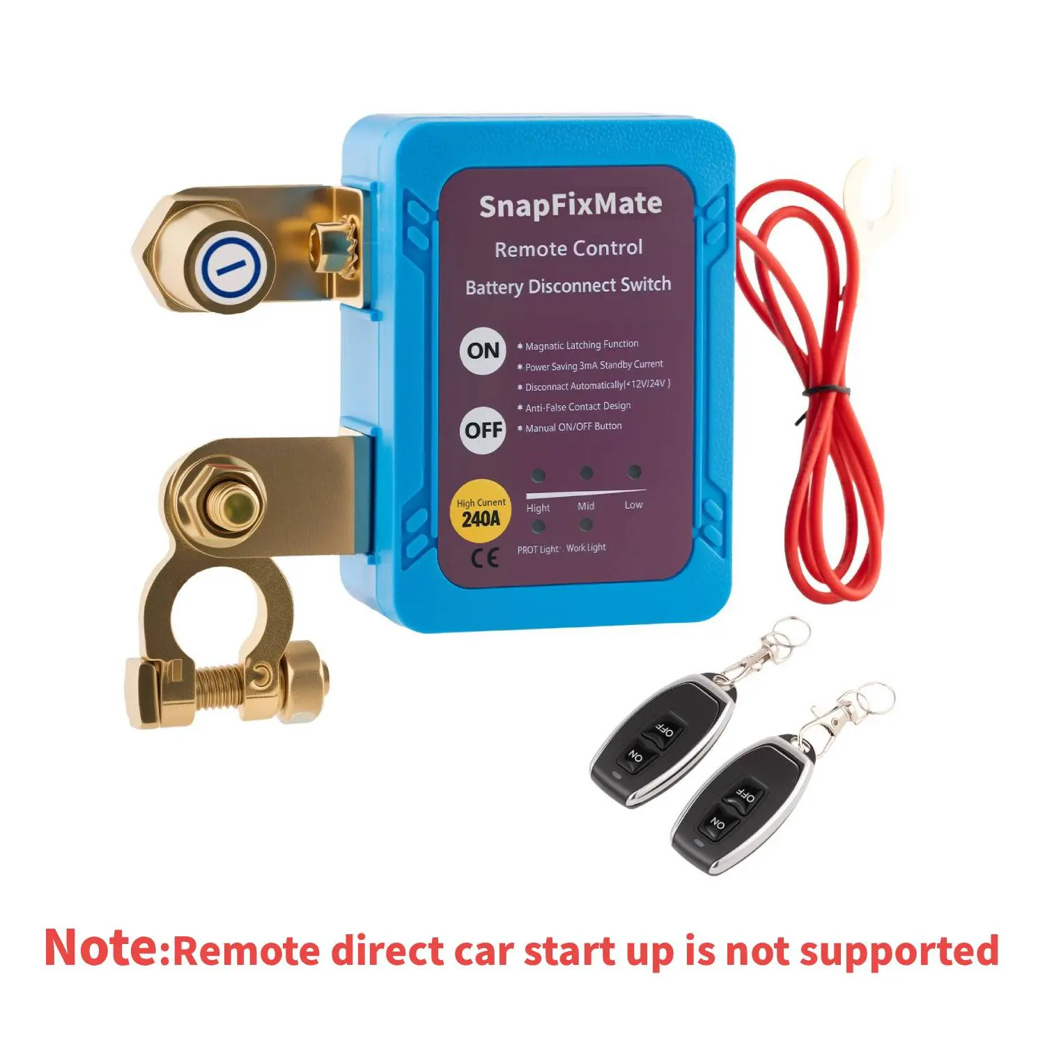GJANSH Remote Battery Disconnect Switch 12v, 240A, Upgrade Smart Voltage Car Kill Switch Anti-Theft, Prevent Battery Drain, Remote Battery Kill Switch for Car, Truck, RV (Flat Installation),TikTokShopBlackFriday
