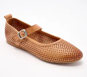 Miz Mooz Adjustable Leather Perforated Mary Janes - Kai