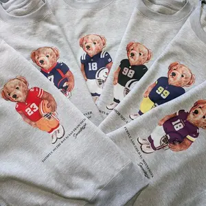 Football All Team Graphic Sweatshirt Pullover Vintage Sport Varsity Crewneck Custom Team Cotton GIft