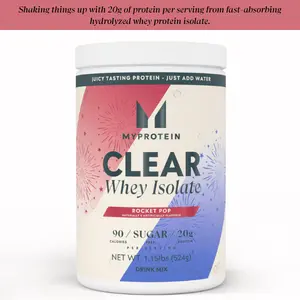 Myprotein Clear Whey Isolate Rocket Pop - 20g Protein, 90 Calories, Sugar-Free, Hydrolyzed Whey, Edible, Healthcare Supplement Myprotein Clear Whey Isolate Rocket Pop - 20g Protein, 90 Calories, Sugar-Free, Hydrolyzed Whey, Edible, Healthcare Supplement