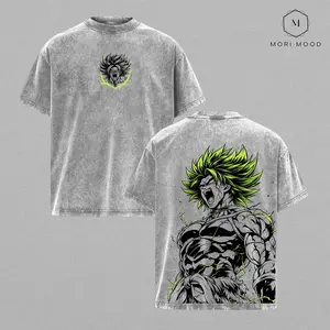 Legendary Saiyan Berserker Rage Anime T-Shirt, Broly Warrior Transformation Graphic Tee, DBZ Inspired Streetwear Top Shirt, Vintage Washed Oversized Heavy Cotton Unisex Tee, Manga Power Up Aesthetic Apparel Fans Gift