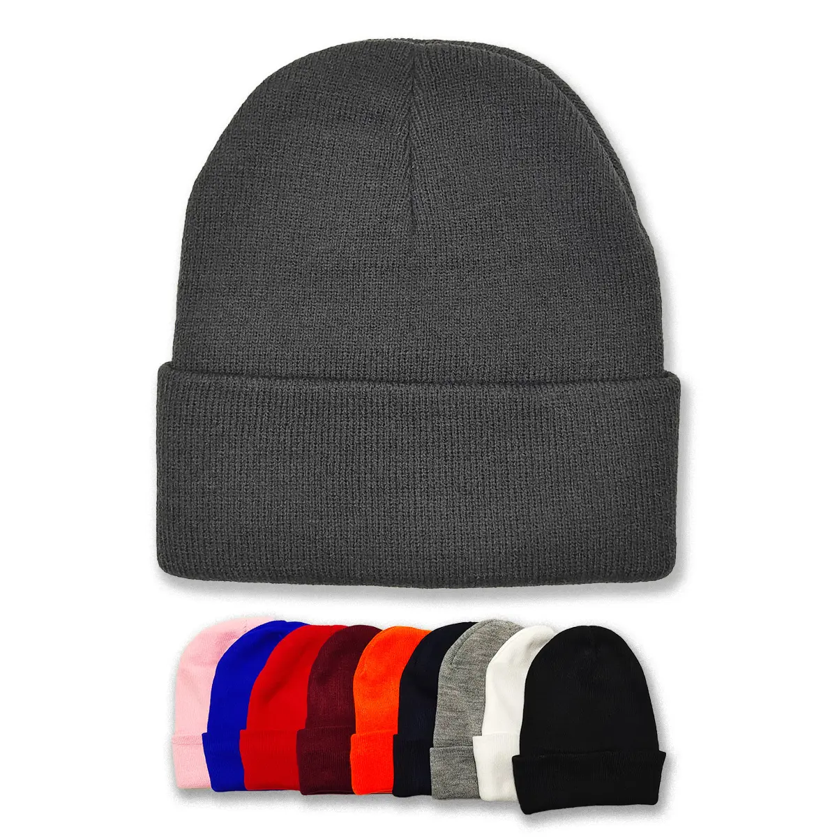 Solid Plain Knitted Beanie, Warm Acrylic Skull Cap for Men & Women, Stretchy 1 Size Fit for Everyday Casual Wear, Soft, Unisex, One Size Fits
