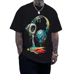 Unisex T-Shirt Classic Cotton Printed Men Slim Fit Eco-Friendly Dyeing Soft Comfortable Versatile Streetwear Casual Top USA-Made for Summer All-Season Comfort