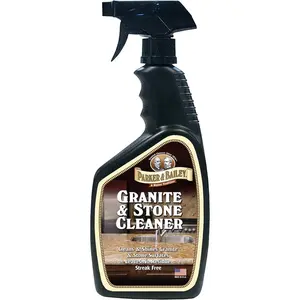 PARKER & BAILEY Granite & Stone Cleaner - Granite Countertop Cleaner Kitchen Island Cleaning Spray Marble Cleaner Tile Cleaner Slate Quartz Daily Granite Cleaner Bathroom Counter Cleaner -White, 24 Oz