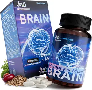 Nootropic Brain Supplements for Memory and Focus Cognitive Function Support for Mental Health and Brain Clarity with Vitamin B6 B12 Folate and Dihydromyricetin Energy and Concentration Booster for Adults 60 Capsules