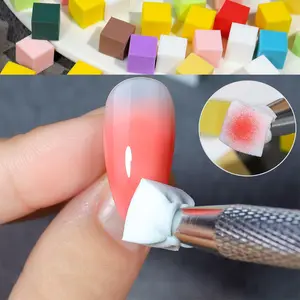 50pcs Mini Nail Art Blocks, Gradient Blush Sponge Applicator, Stainless Steel Clipper Pen Set, Makeup Tools Kit, Manicure, Nail Care