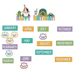 Classroom Pets Birthday Mini Bulletin Board Set - 45 pieces