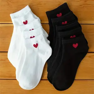 Women's 5 Pairs Of All Seasons Heart-Shaped Ankle Socks, Comfortable And Breathable Short Socks Womenswear Bridal Womenswear Bridal