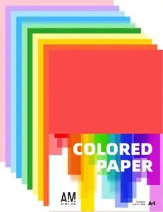 Assorted Colors Bulk A4 Copy Construction Paper, Elementary School Classroom Supplies Great for Arts Painting Coloring Drawing Crafts (100)