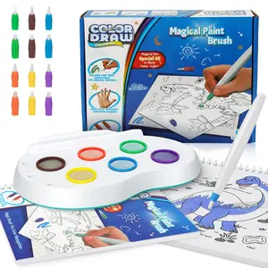 Magical Mess-Free Coloring Set for Kids 3+, Color Draw Magic Paint Brush with Dinosaur Themed Book, No-Stain Art Kit