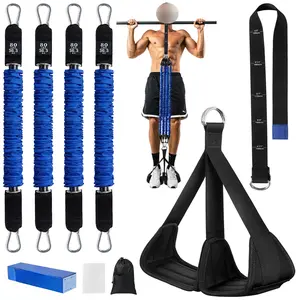 Advanced Pull Up Assist Bands Set Heavy-duty 4/5x80lbs Resistance Adjustable Strap & Wide Footplate for Home Gym Outdoor Workout Strength Training Exercise Equipment