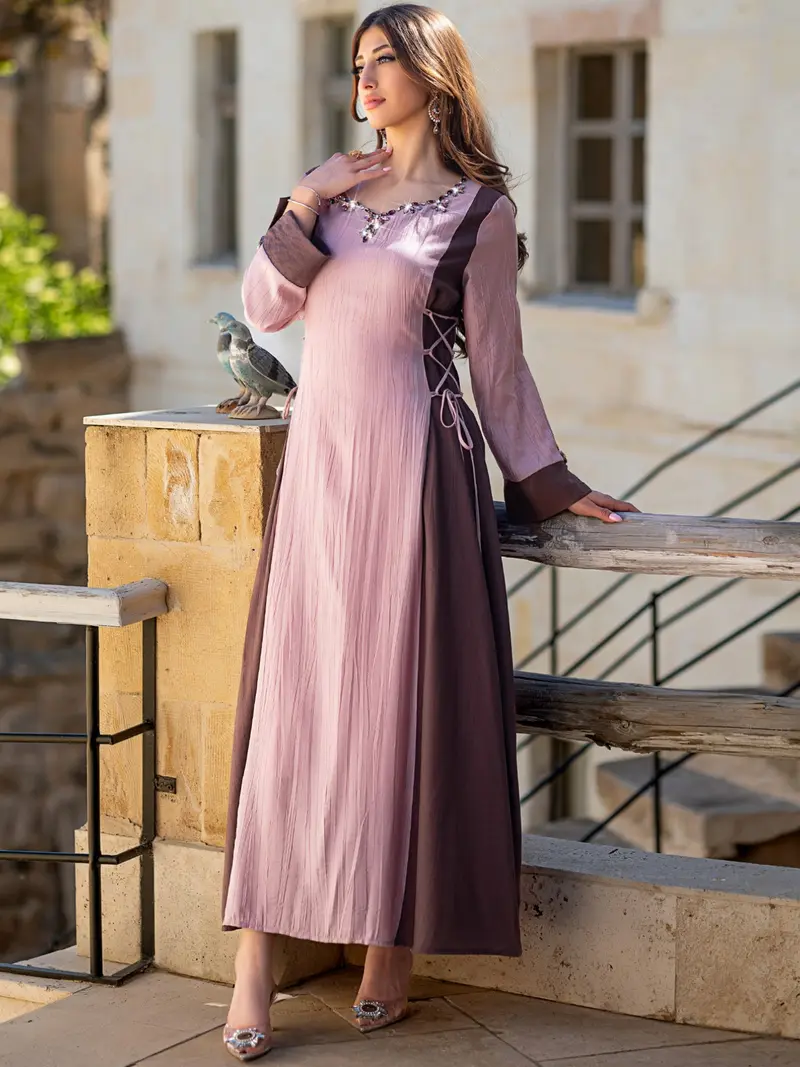 slim fit dress slacks Designer Gown Royal Swedish Traditional Arabic Dress XS / 56 Inches / Matching Embroidered Scarf (24 x 71 Inches) main image 1
