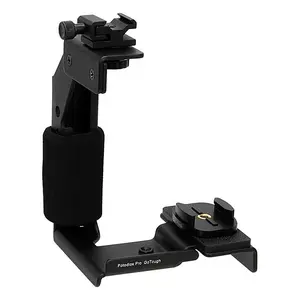 Fotodiox Pro GoTough Grip and QR Mount - Black Aluminum Camera Light Bracket, Action Grip with QR Base Mount for GoPro HERO Mounting Buckle System