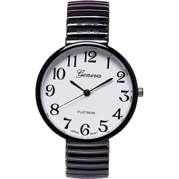 Women\'s White New Super Large Face Stretch Band Japanese Movement Fashion Watch Amazon.com: Blekon Collections Silver Super Large White Face  main image 4