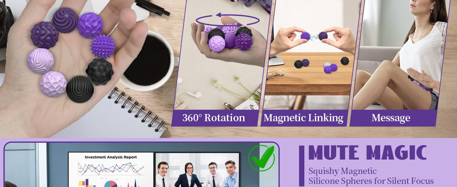 Silicone Magnetic Balls, Fidget Toys for Adults & Teens, 8PCS Stress Balls Sensory Toy, Quiet Magnet Desk Fidgets with Textured, ADHD Anxiety Relief Items, Fun Stocking Suffers Gifts Silicone Magnetic Balls, Fidget Toys for Adults & Teens, 8PCS Stress Balls Sensory Toy, Quiet Magnet Desk Fidgets with Textured, ADHD Anxiety Relief Items, Fun Stocking Suffers Gifts