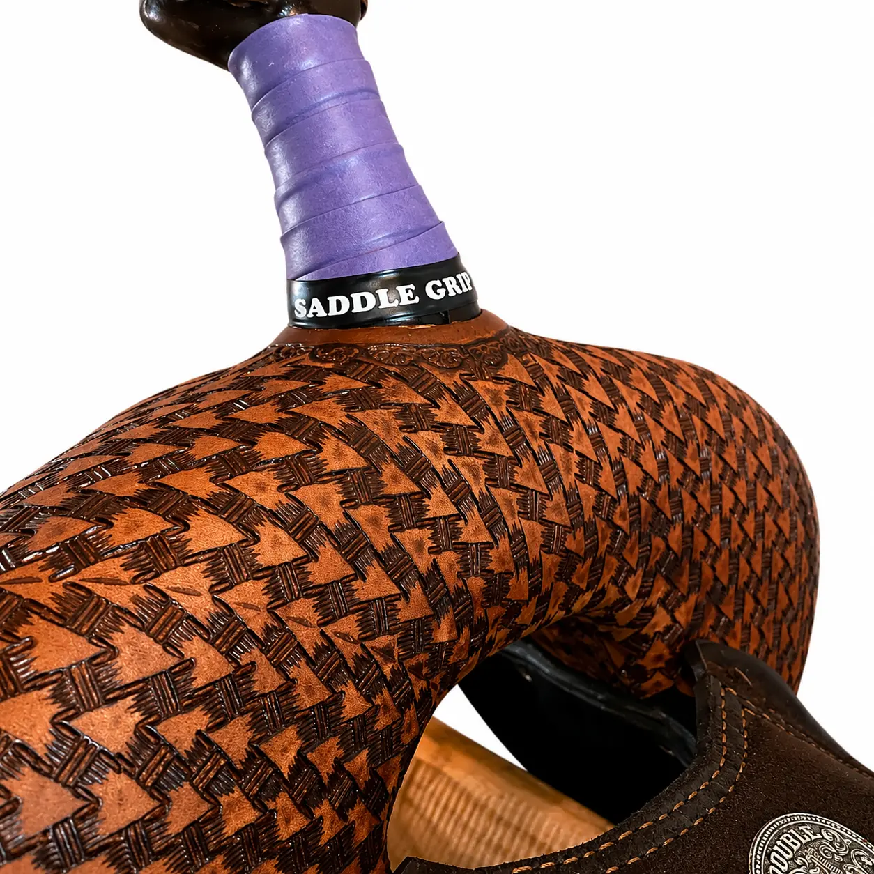 Saddle Grip Barrel Racing Horn Wrap 3 Pack - Push Him Purple Easy Install Control