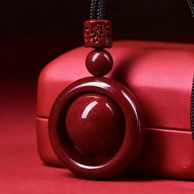 【113】Red Time Running Pendant, Hand woven Rope, Safe and Lucky NecklacePing An Knot