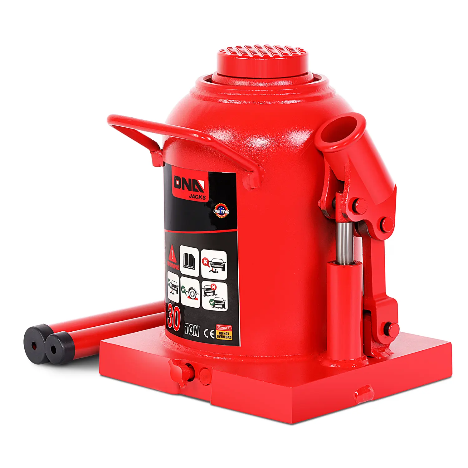 DNA Motoring 16.1" 30 Tons (66138.6 lbs) Car Auto Repair Manual Steel Automotive Hydraulic Welded Bottle Jack Red