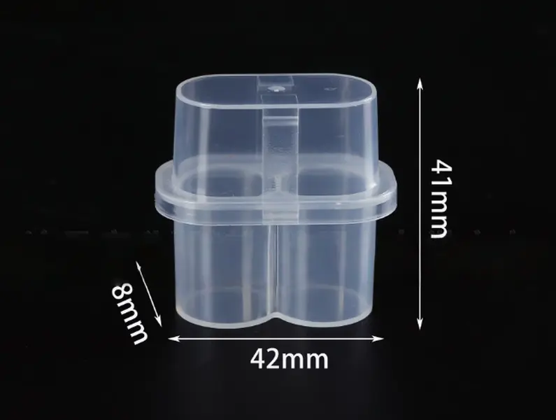 Rectangular Medical 3ml Plastic Vial Storage Container, Compact 2-Slot Multi-Size Home Organizer for Boxed Sample Storage Bottles & Jars