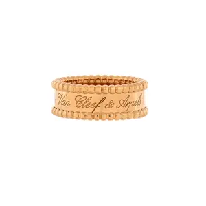 Pre-owned Van Cleef & Arpels Perlee Signature Ring 18K Yellow Gold by Rebag