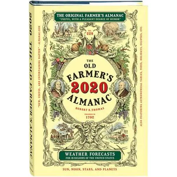 Used Hardcover Book - The Old Farmer's Almanac 2020 (English) - School & Educational Supplies with Cultural Trends, Gardening Tips, Weather Forecasts, Husbandry Insights, Folklore Content