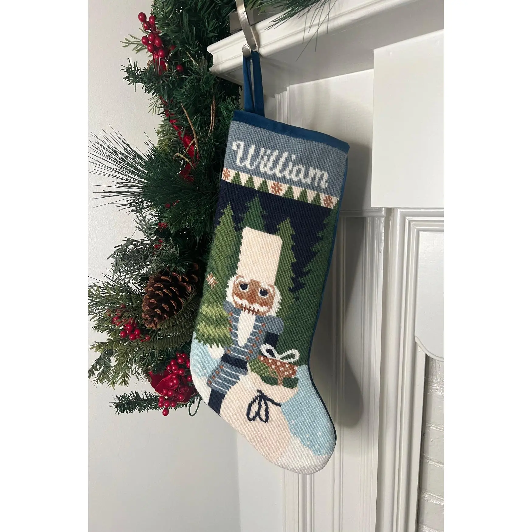 PREORDER FOR 2026: Winter Solstice Multicultural Nutcracker Full Size Needlepoint Christmas Stocking