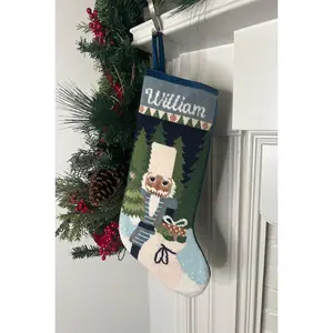 PREORDER FOR 2026: Winter Solstice Multicultural Nutcracker Full Size Needlepoint Christmas Stocking