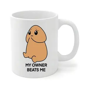 Sad Potato Mug - My Owner Beats Me Funny Ceramic Coffee Cup