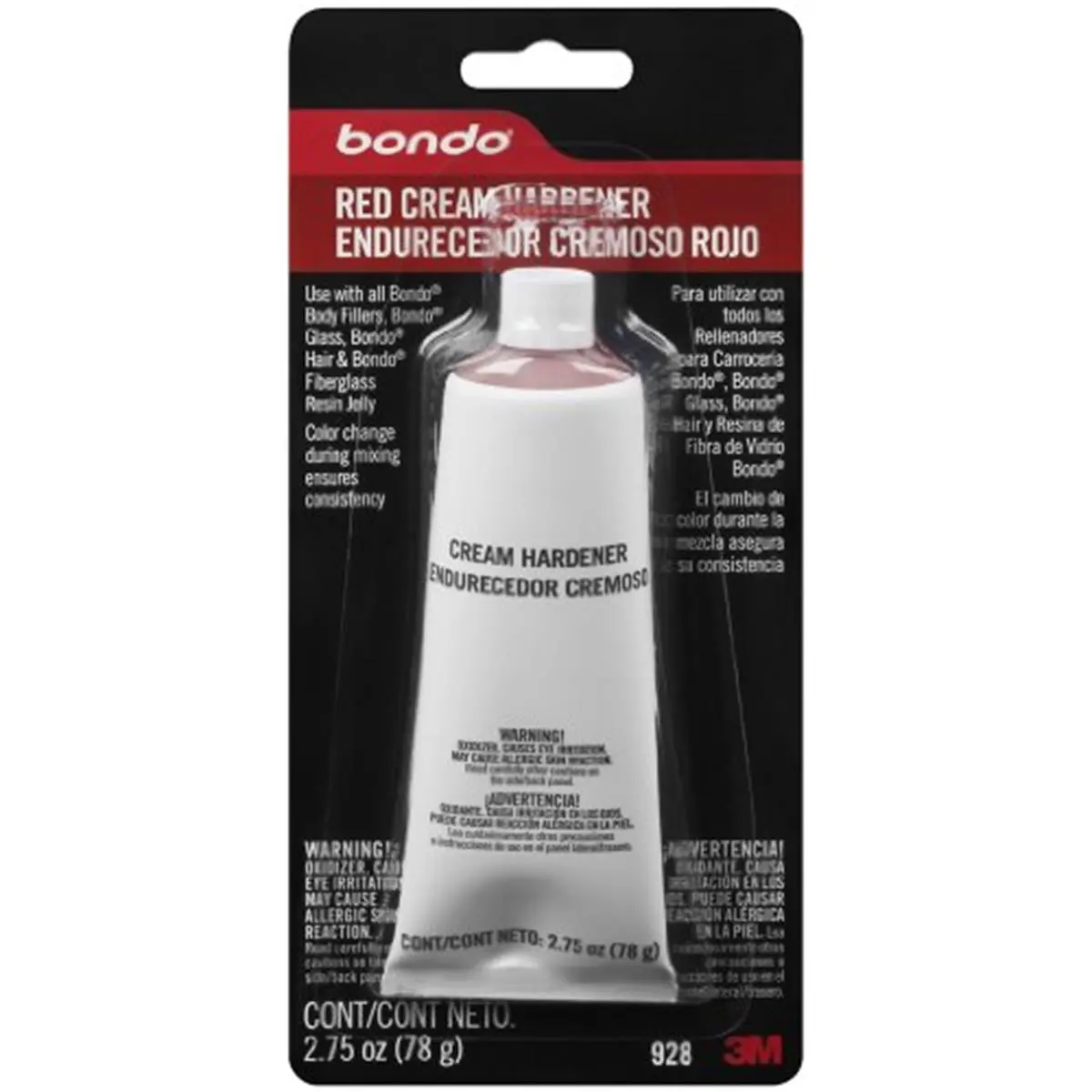 Bondo Corp 928 Red Cream Hardener, 2.75 oz Automotive Body Filler Accessory, Formulated for Bondo Body Fillers to Boost Performance, Designed For Bondo Body Fillers