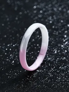 Minimalist 3mm Thin Wedding Band Ceramic Ring for Women, Stackable Colorful Rings in Black White Pink Green Aesthetic Jewelry Gift for Her, US Size 5-12