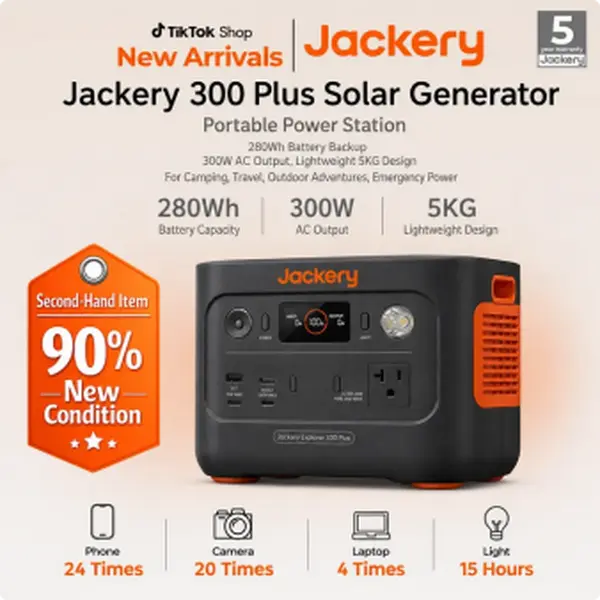 [Second-hand item in 90% new condition] Jackery HomePower 3000 Portable Power Station, 3600W (Surge 7200W) Output, 3072Wh LFP Battery Solar Generator, Essential Home Backup for Home Use, Power Outage, RV, Emergencies