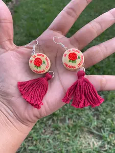 MazapÃ¡n Fringe Earings- Red