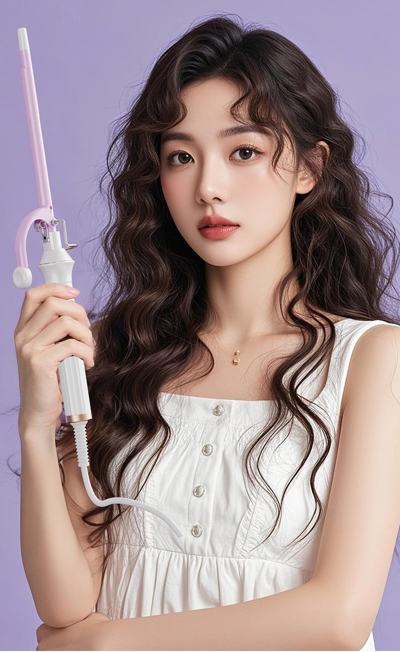 9mm curling iron for wool-like tight curls, mini hair curler, dorm-friendly hair styling tool