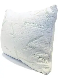 Premium Memory Foam Travel Pillow with Soft, Washable Bamboo Cover