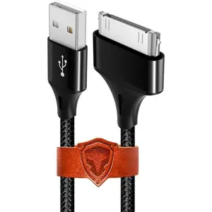 2 Pack 6.6ft 30 Pin Charger   for Old iPod  4 3 2 1 Nano, iPod Classic 3 2 1, Old iPad 1 2 3, Old  4 4S 3G 3GS, Black